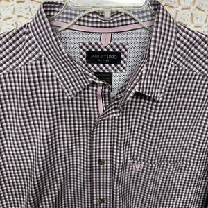 Ariat Pro Series Shirt Mens  XL Tall Check Button Down Cowboy Western Long Slev